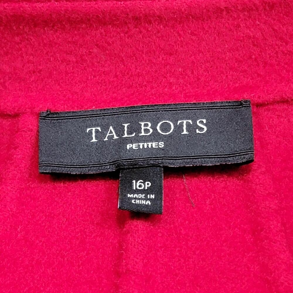Talbots Double Breasted Wool Blazer Jacket Size 16P Petite Red Professional Top - Picture 3 of 6
